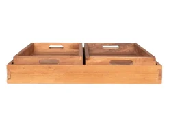 Sale House Nordic 3 bandeja de teca natural Marru00f3n