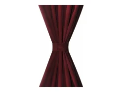 Ropa De Casa-2 cortinas micro-satinadas con trabillas color burdeos, 140 x 245 cm ES710034 Rojo