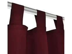 2 cortinas micro-satinadas con trabillas color burdeos, 140 x 175 cm ES745085 Rojo New