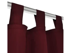 2 cortinas micro-satinadas con trabillas color burdeos, 140 x 175 cm ES745085 Rojo New