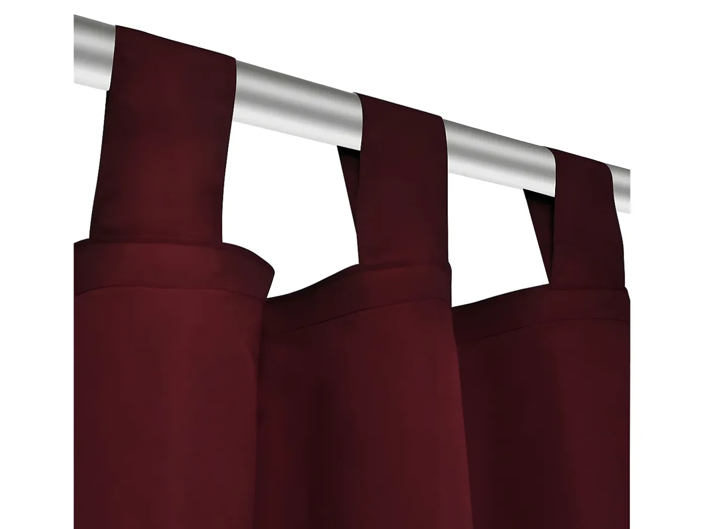 2 cortinas micro-satinadas con trabillas color burdeos, 140 x 175 cm ES745085 Rojo New
