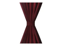 2 cortinas micro-satinadas con trabillas color burdeos, 140 x 225 cm ES242408 Rojo Online