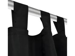 Ropa De Casa-2 cortinas negras micro-satinadas con trabillas, 140 x 225 cm ES649624 Negro