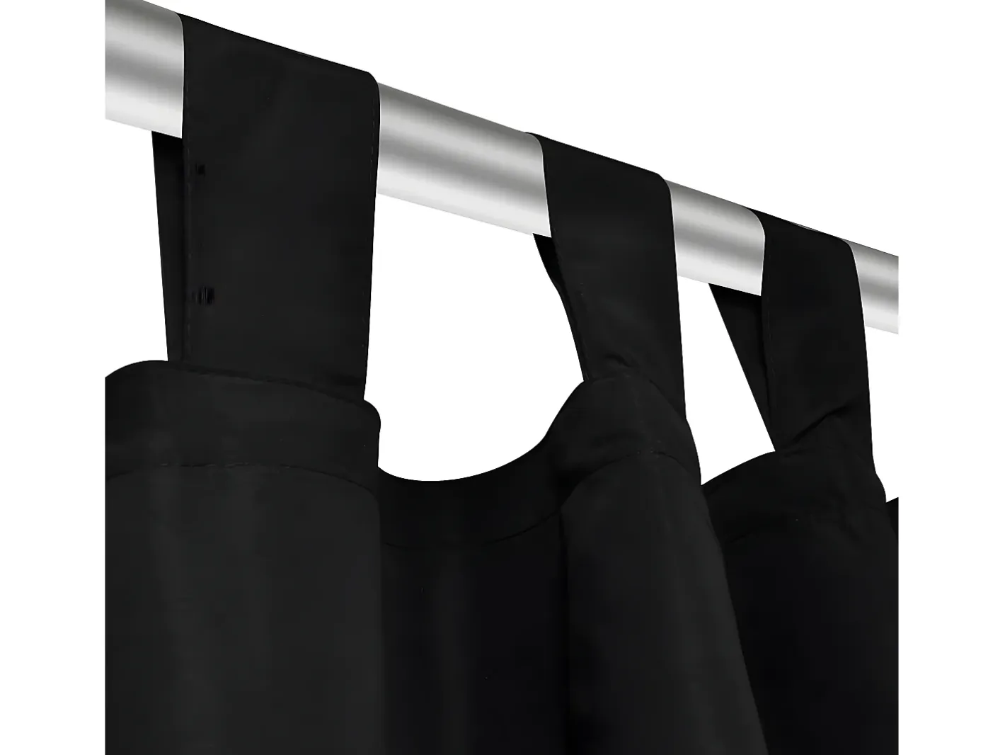 Ropa De Casa-2 cortinas negras micro-satinadas con trabillas, 140 x 225 cm ES649624 Negro