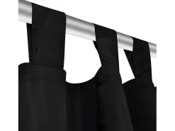 Ropa De Casa-2 cortinas negras micro-satinadas con trabillas, 140 x 175 cm ES117286 Negro