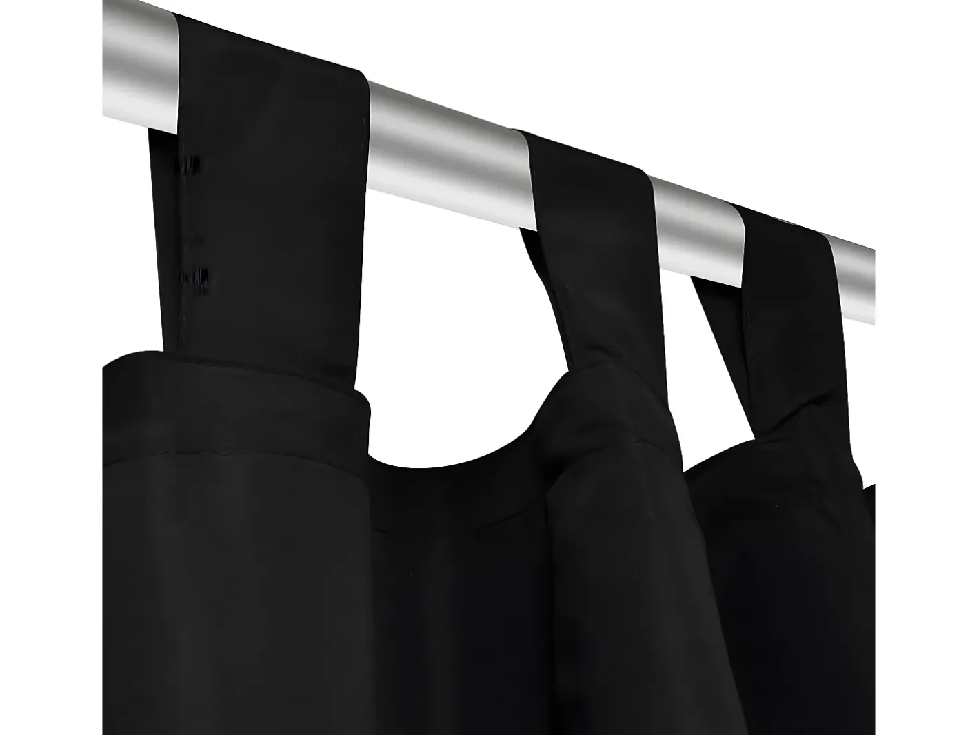 Ropa De Casa-2 cortinas negras micro-satinadas con trabillas, 140 x 175 cm ES117286 Negro