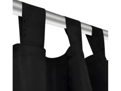 Best 2 cortinas negras micro-satinadas con trabillas, 140 x 245 cm ES359441 Negro