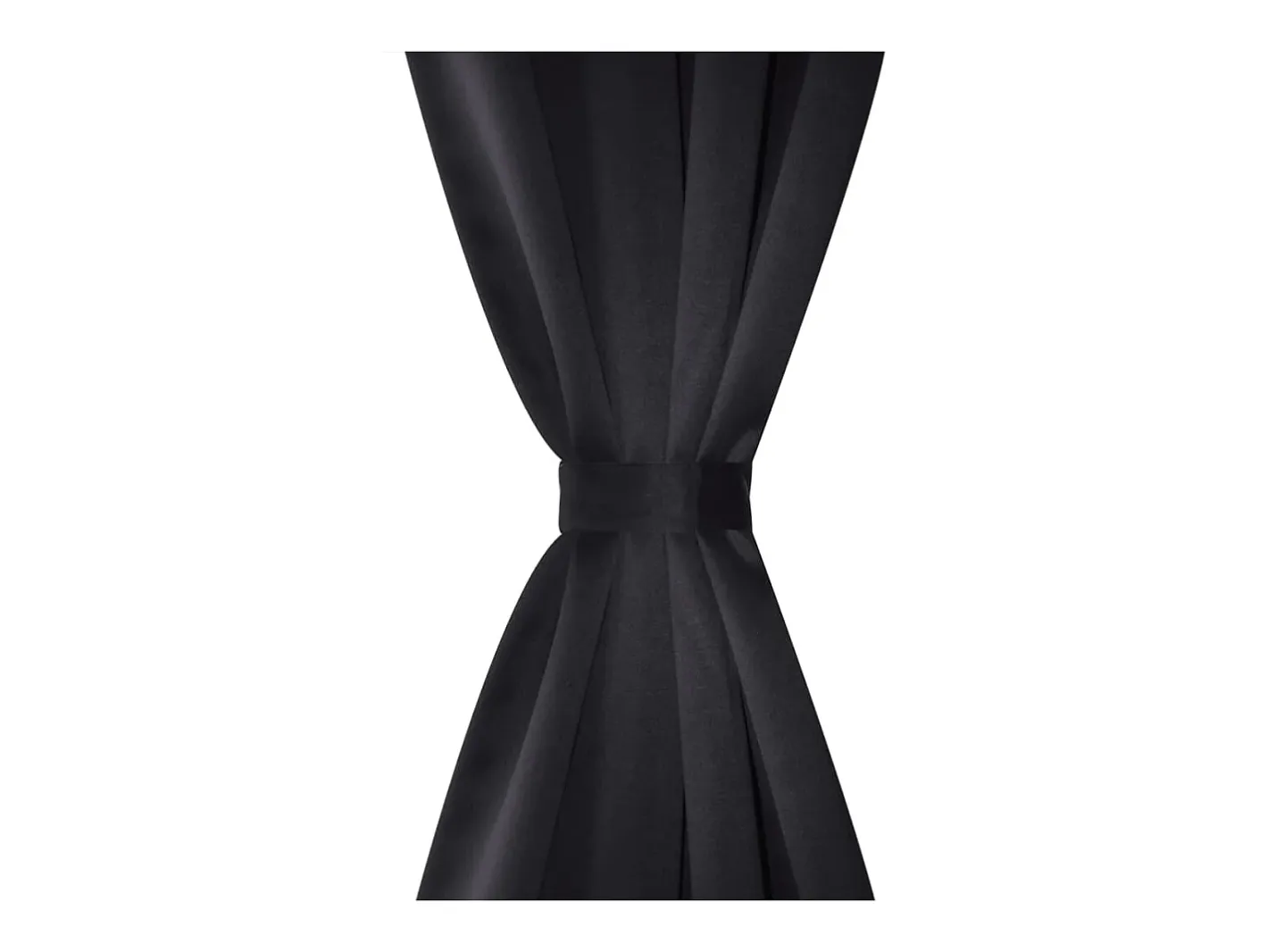 2 cortinas negras oscuras con anillas metálicas, blackout 135 x 245 cm ES369752 Negro Clearance