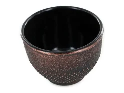 New 4 vasos de hierro fundido y bronce 0,15 L Negro