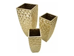 Jarrón-Agarradera Glody Tris Cm 38X38X94-30.5X30.5X76- 23X23X63 Dorado