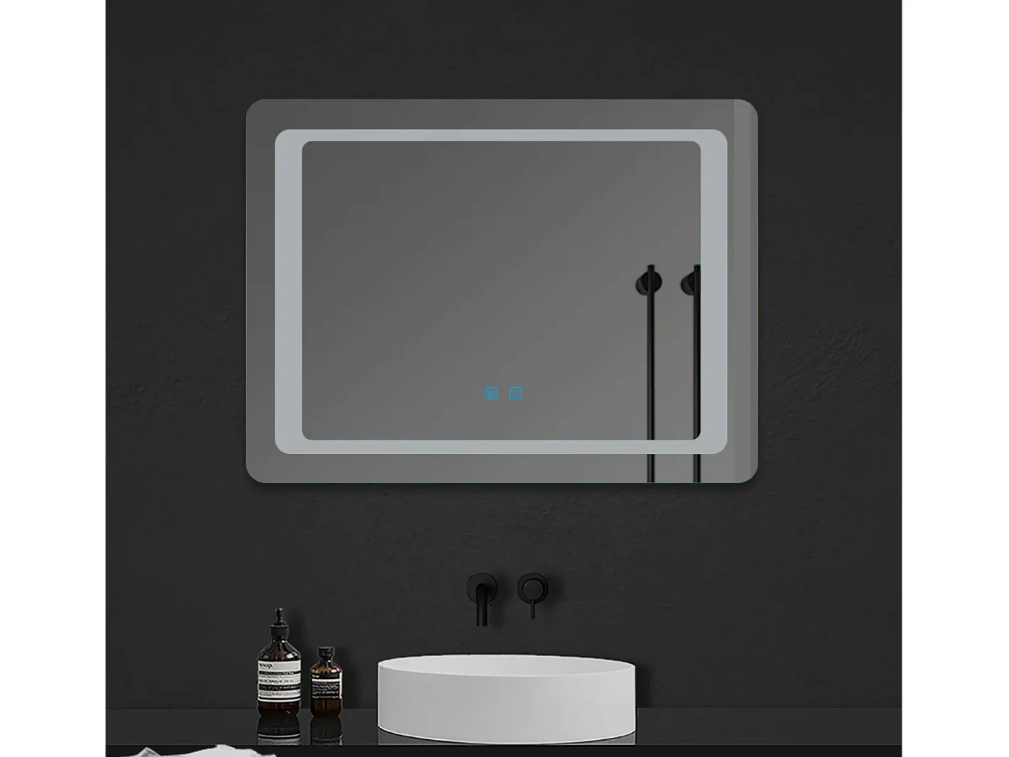 AICA espejo 80 x 60 cm ,rectangular ,luz led,antivaho y brillo regulable,función de memoria agapada Transparente Outlet