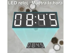 Clearance AICA espejo 120 x 70 cm,rectangular,con función antivaho,Bluetooth，lupa 3x,reloj led, espejo con luz de 3 colores,brillo ajustable,función de memoria agapada Transparente