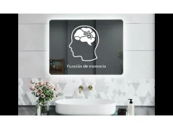 Outlet AICA Espejo de baño con luz LED,120 x 70 cm,luz led+ brillo ajustable+ función de memoria agapada Transparente