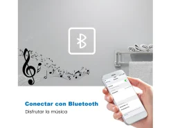 Online Aica Espejo de baño LED 140×80 cm,Reloj,Lupa,Bluetooth Transparente