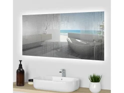 Aica Espejo de baño LED 100 x 60 cm, antivaho, brillo regulable, función memoria Transparente Discount