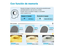 Aica Espejo de baño LED 500 x 1000 mm, ovalado, antivaho, luminosidad regulable Transparente Hot