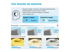 Best Aica Espejo de baño LED 160×80cm,Bluetooth,Antivaho Transparente
