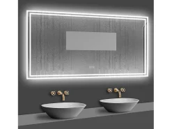 Best Aica Espejo de baño LED 160×80cm,Bluetooth,Antivaho Transparente