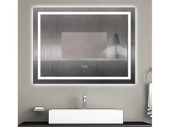 Online Aica Espejo de baño LED 80×60cm,Bluetooth,Regulación continua,Antivaho Transparente
