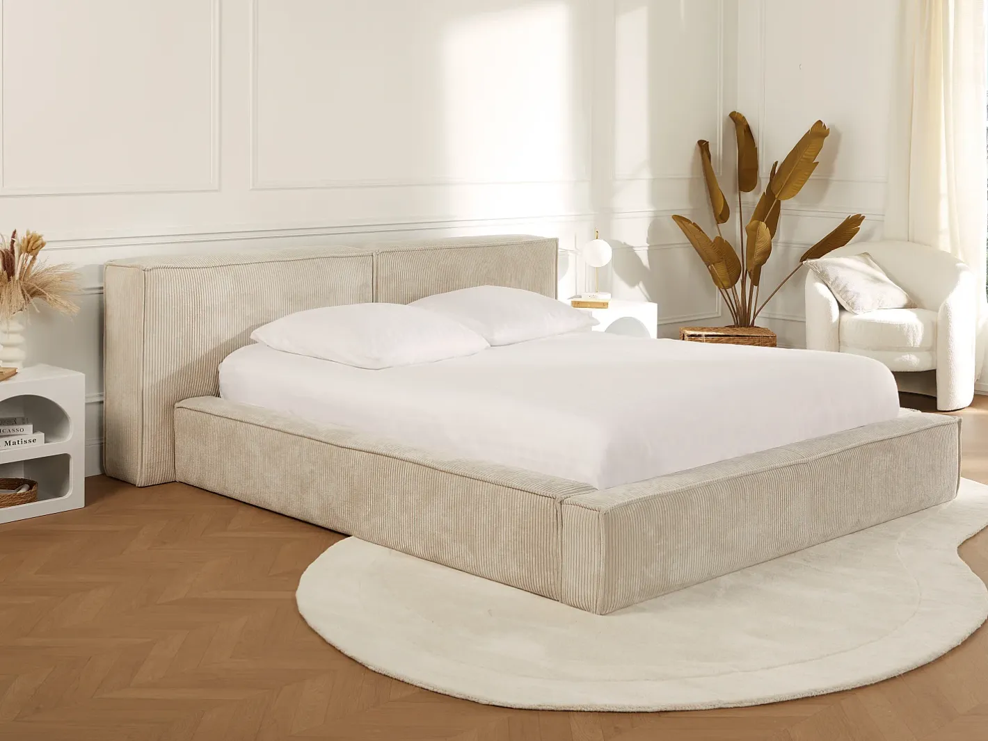 OZAIA Alfombra 100% lana hecha a mano - 150 x 200 cm - 2200g/m2 - - WILLOW Crema