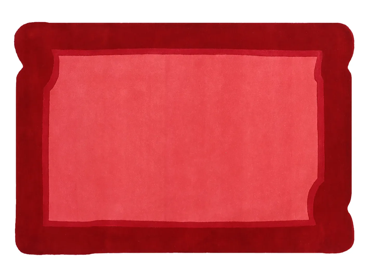 OZAIA Alfombra 100% lana tejida a mano rojo cereza y rosa, 160 x 230 cm, 2100g/m², MANOLA Rojo / Rosa Outlet