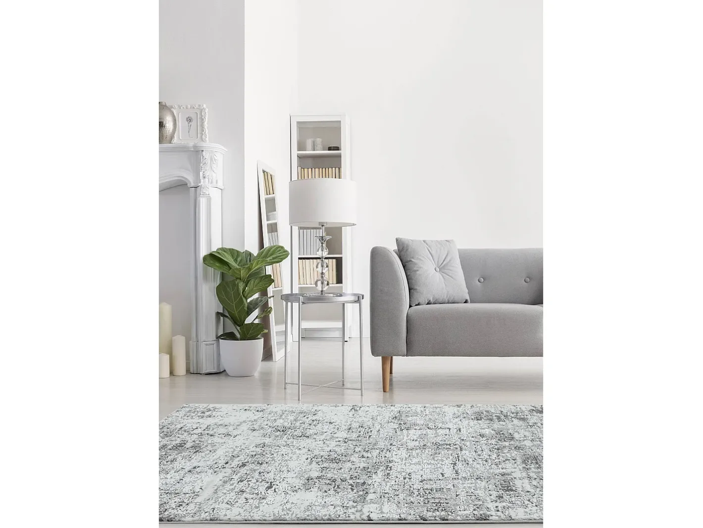 Online Alfombra abstracta - 120x170cm - gris, blanco, - Orion Abstract Silver Plateado