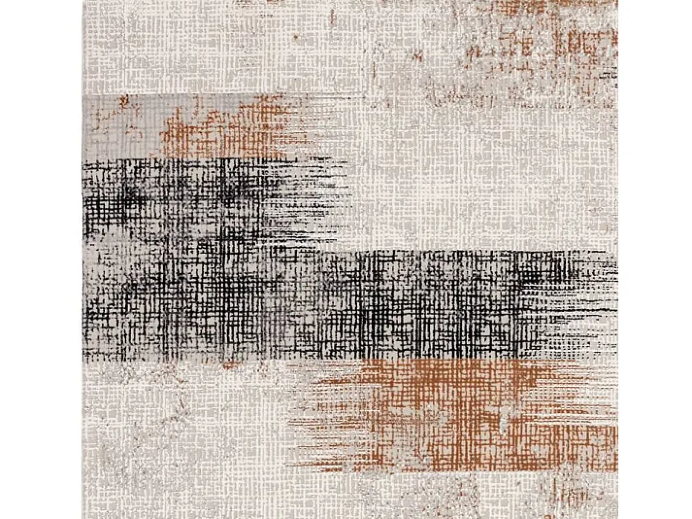 Alfombra abstracta - 200x290cm - , crema, negro - Kuza Lines Naranja