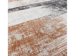 Alfombra abstracta - 200x290cm - , crema, negro - Kuza Lines Naranja