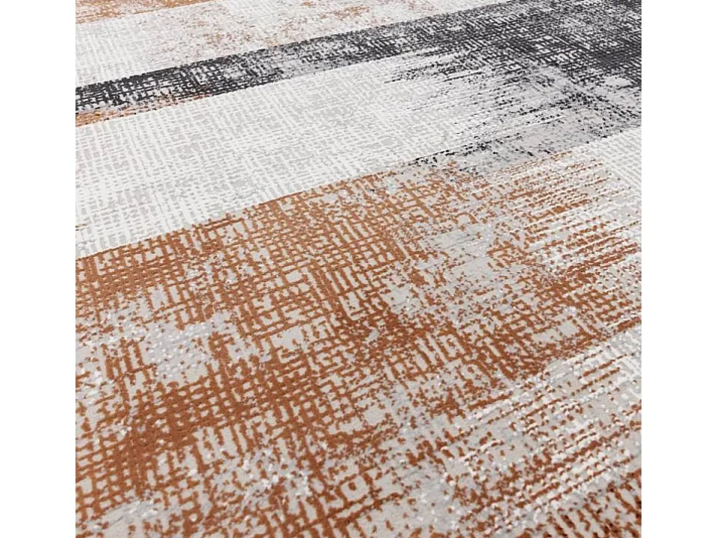 Alfombra abstracta - 200x290cm - , crema, negro - Kuza Lines Naranja