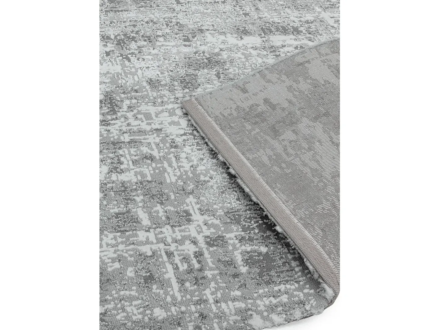 Alfombra De Salón-Alfombra abstracta - 200x290cm - gris, blanco, - Orion Abstract Silver Plateado