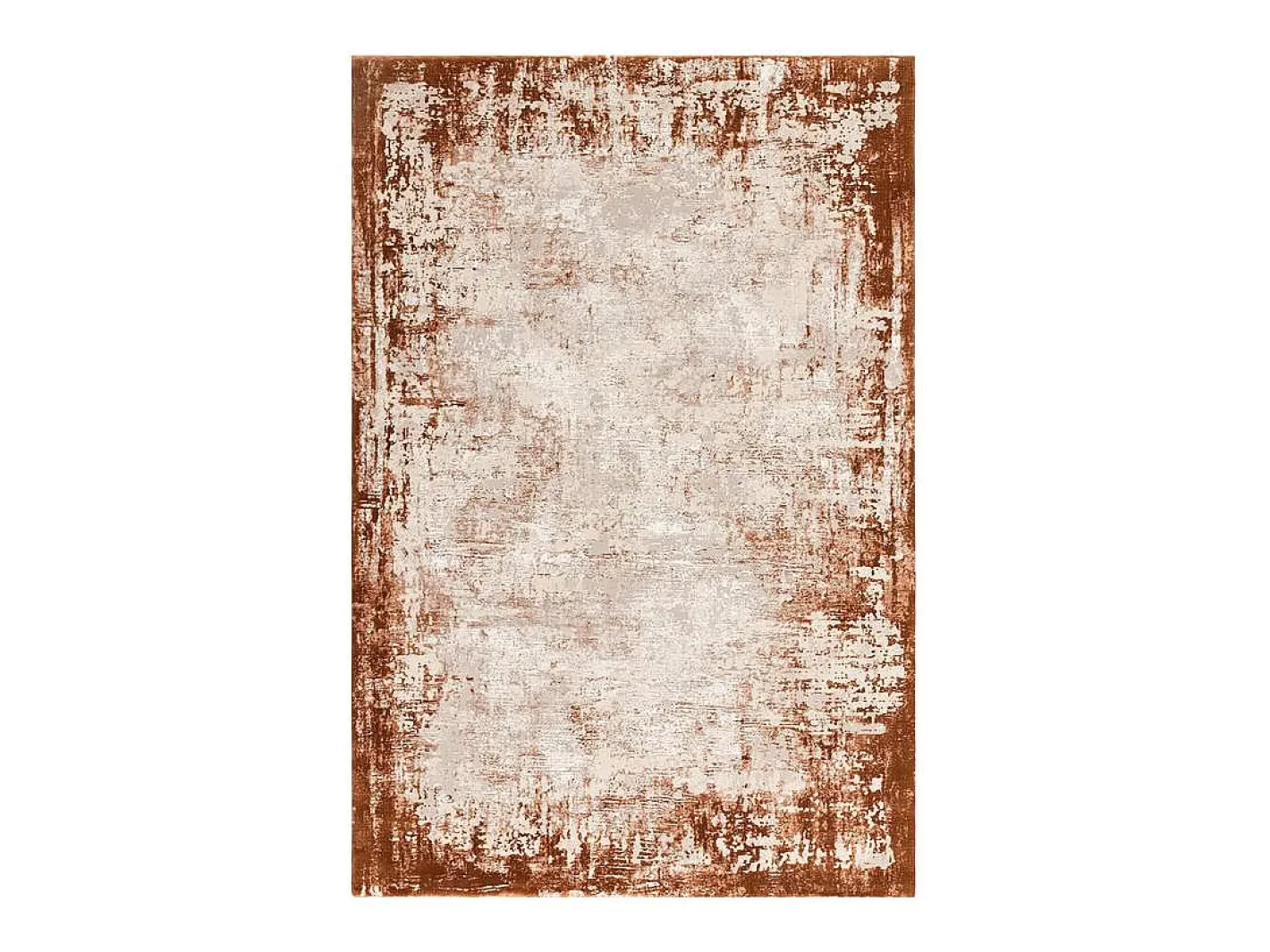 Alfombra abstracta - 160x230cm - , crema - Kuza Border Naranja