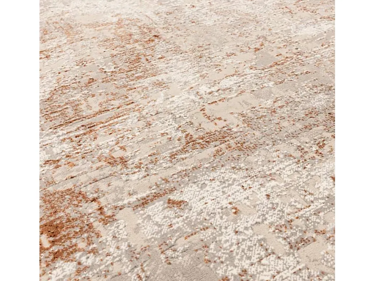 Alfombra abstracta - 160x230cm - , crema - Kuza Border Naranja