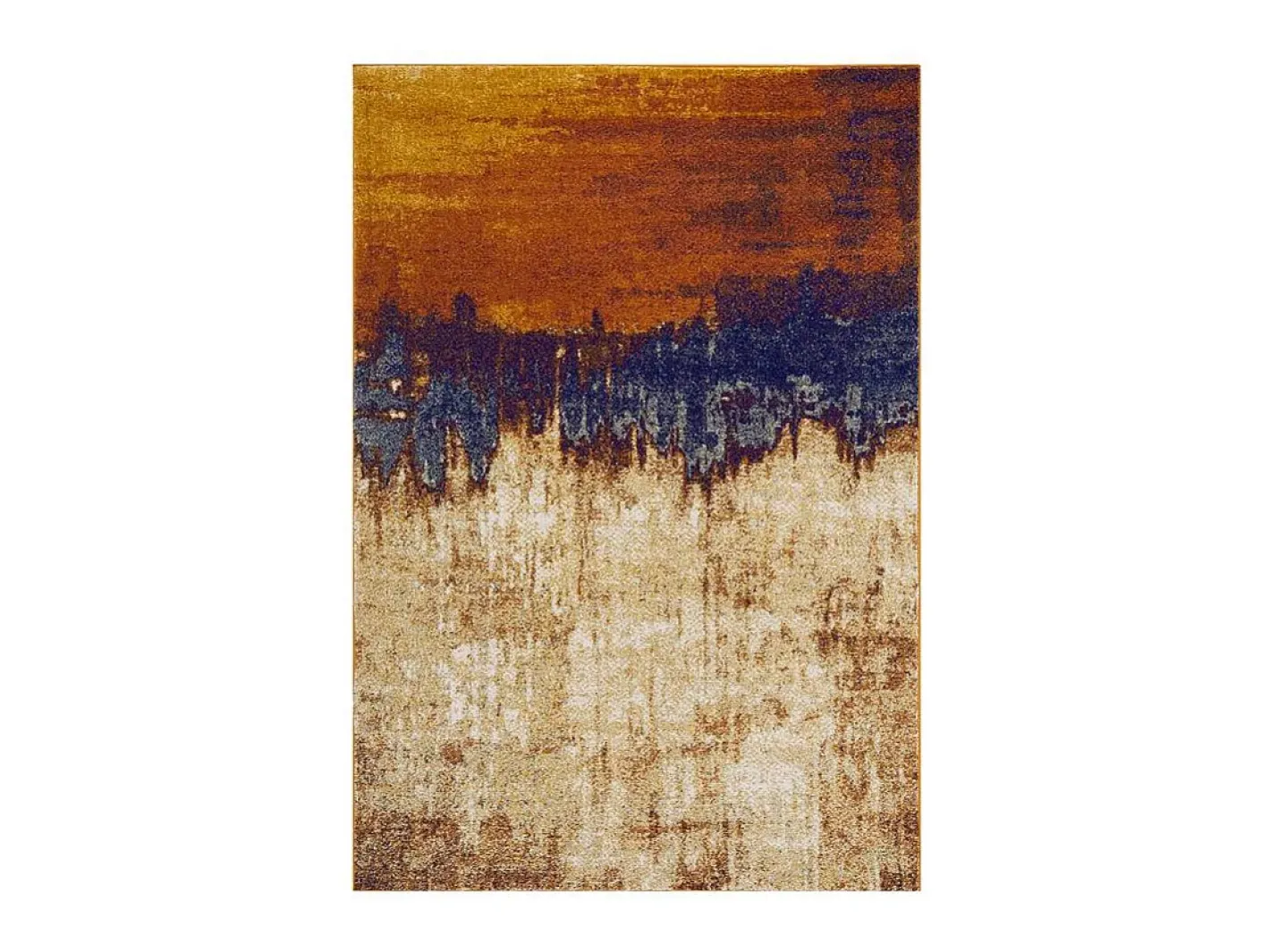 Alfombra abstracta - 160x230cm - naranja, azul, beige - Nova Distress Multicolor Best