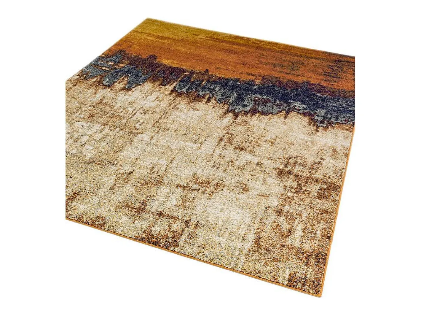 Alfombra abstracta - 160x230cm - naranja, azul, beige - Nova Distress Multicolor Best
