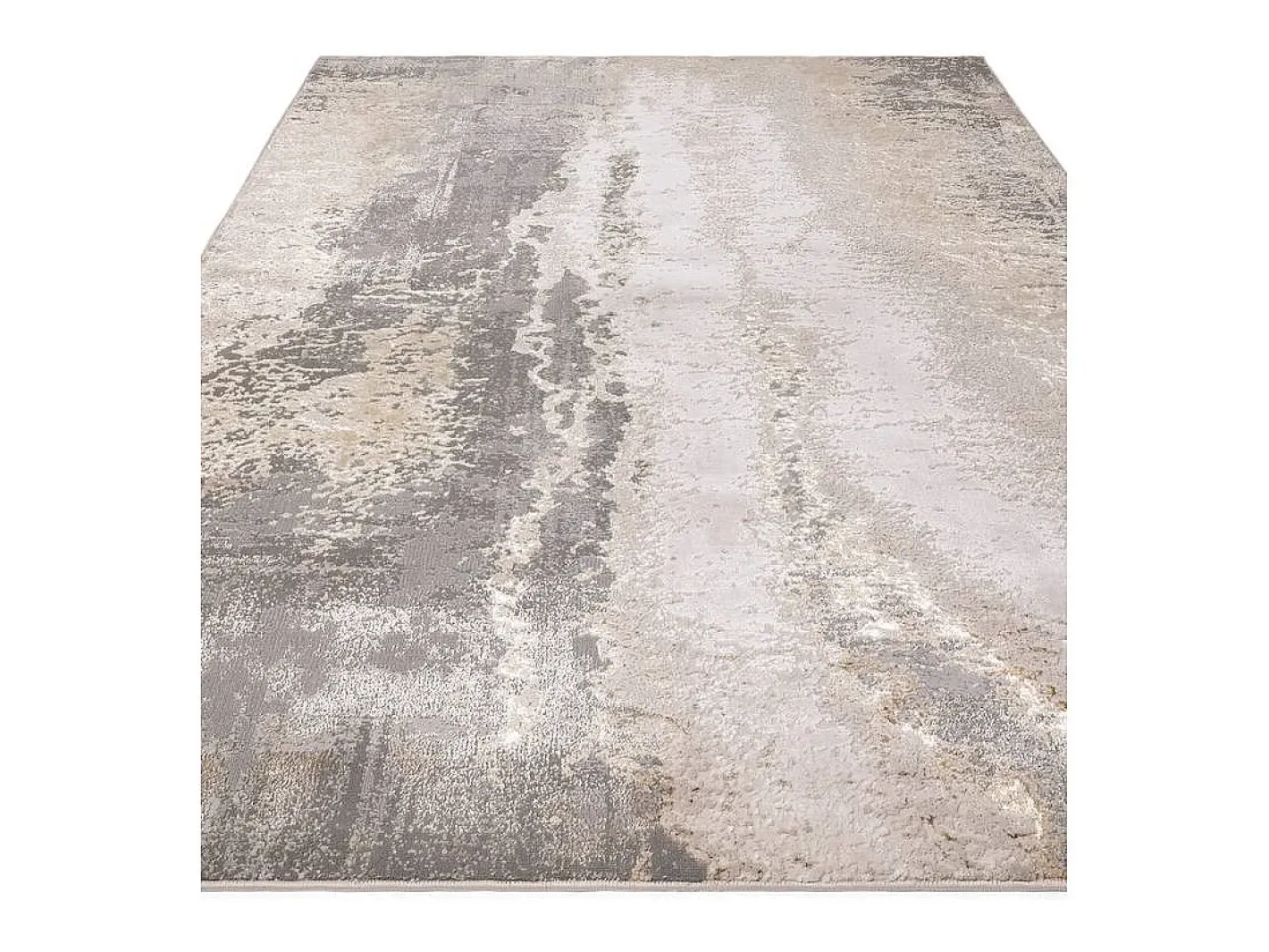 Alfombra De Salón-Alfombra abstracta - 200x290cm - oro, gris, beige - Aurora Cliff Plateado