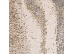 Alfombra De Salón-Alfombra abstracta - 200x290cm - oro, gris, beige - Aurora Cliff Plateado