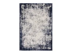 Alfombra De Salón-Alfombra abstracta - 120x170cm - marino, crema - Kuza Border Azul