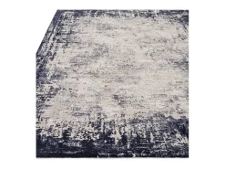 Alfombra De Salón-Alfombra abstracta - 120x170cm - marino, crema - Kuza Border Azul