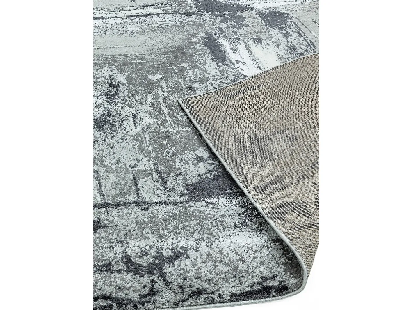 Sale Alfombra abstracta - 160x230cm - gris, blanco, plata, negro - Orion Decor Plateado