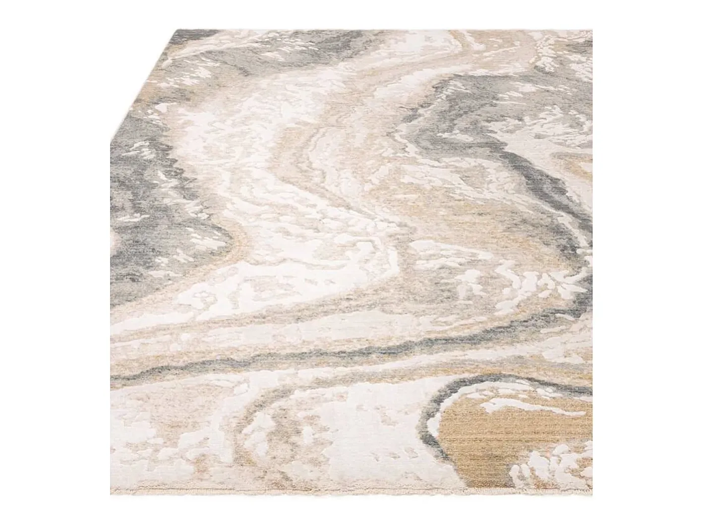 Alfombra abstracta - 160x240cm - gris, crema, oro - Seville Oro Beige Clearance