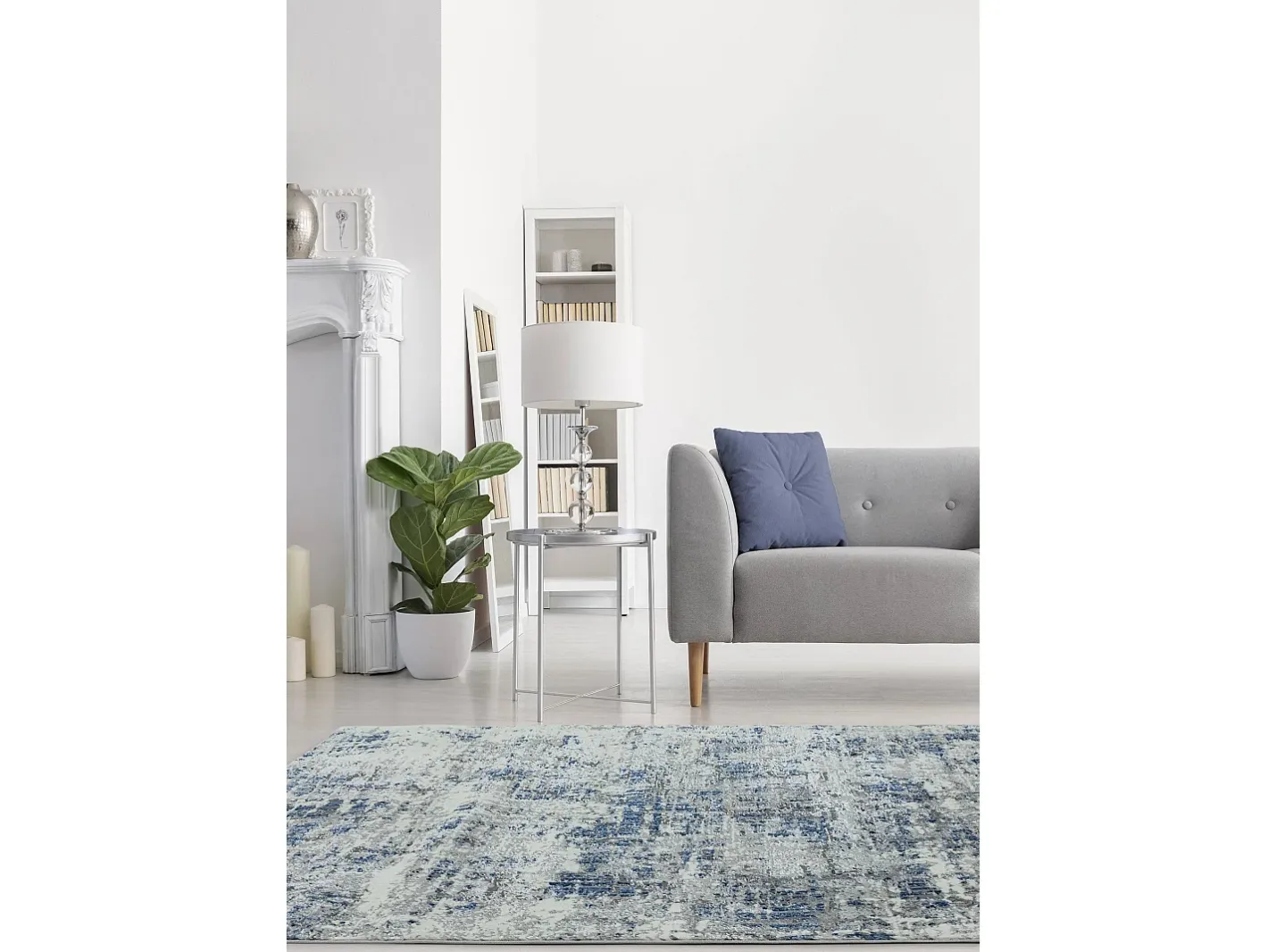Alfombra abstracta - 160x230cm - gris, , blanco, - Orion Abstract Blue Azul Online