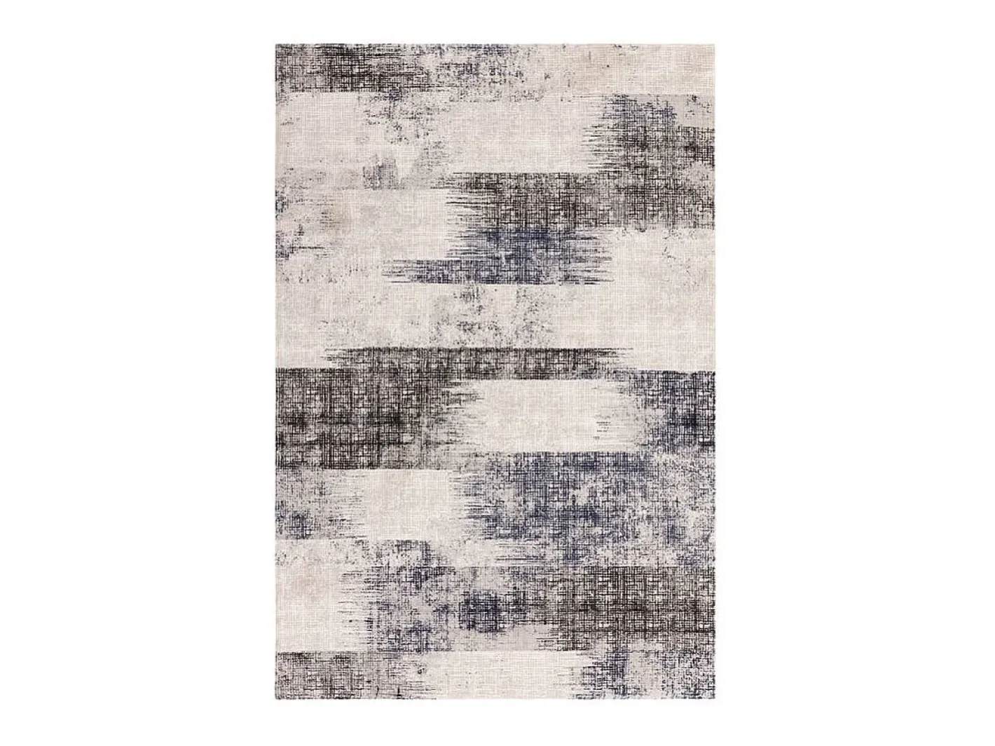 Alfombra De Salón-Alfombra abstracta - 120x170cm - marino, crema, negro - Kuza Lines Azul