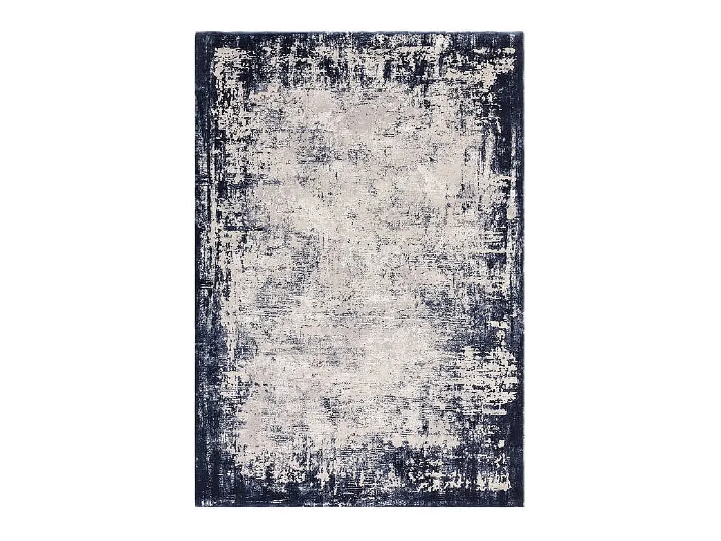 Alfombra abstracta - 200x290cm - marino, crema - Kuza Border Azul New