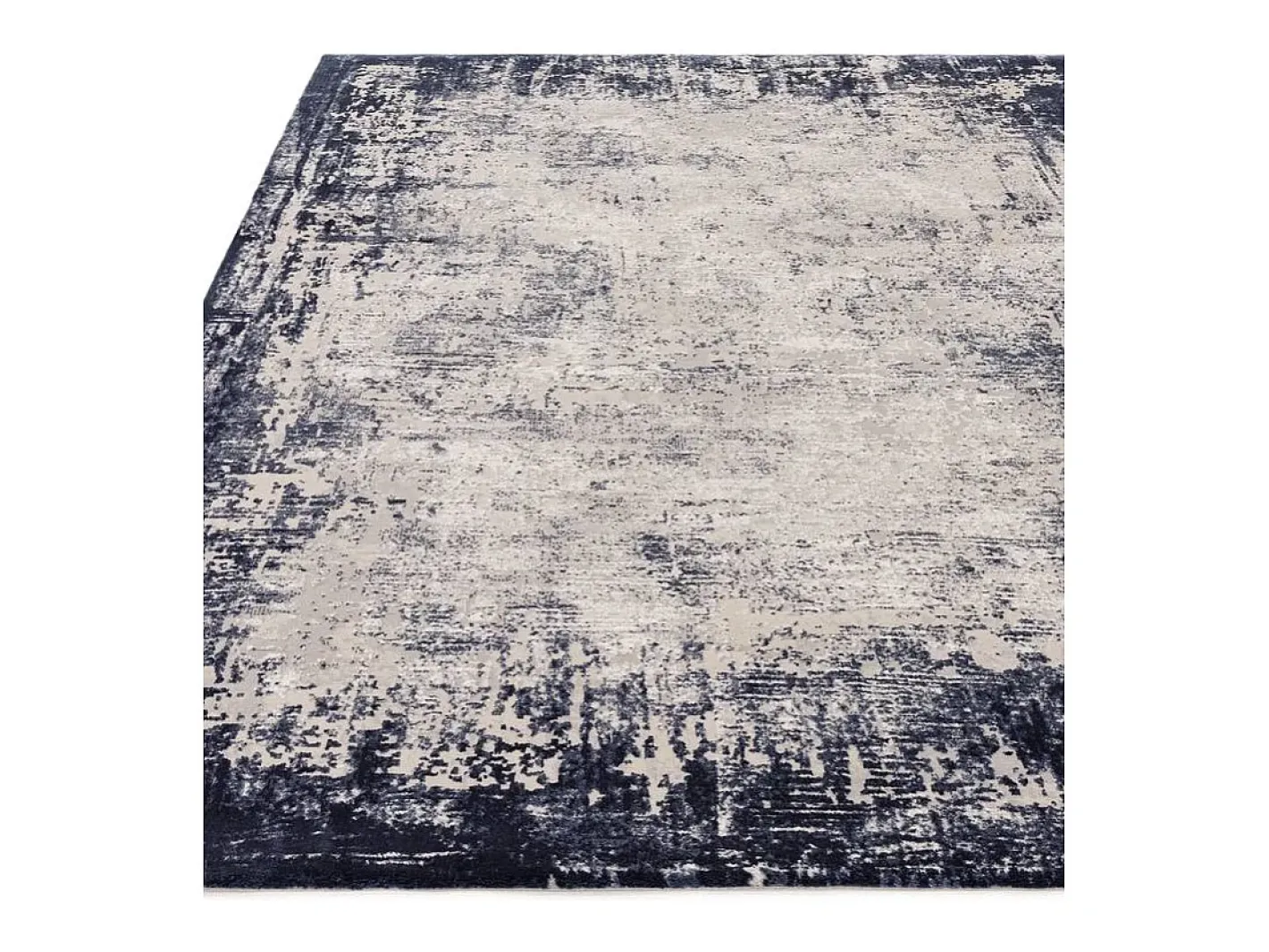 Alfombra abstracta - 200x290cm - marino, crema - Kuza Border Azul New