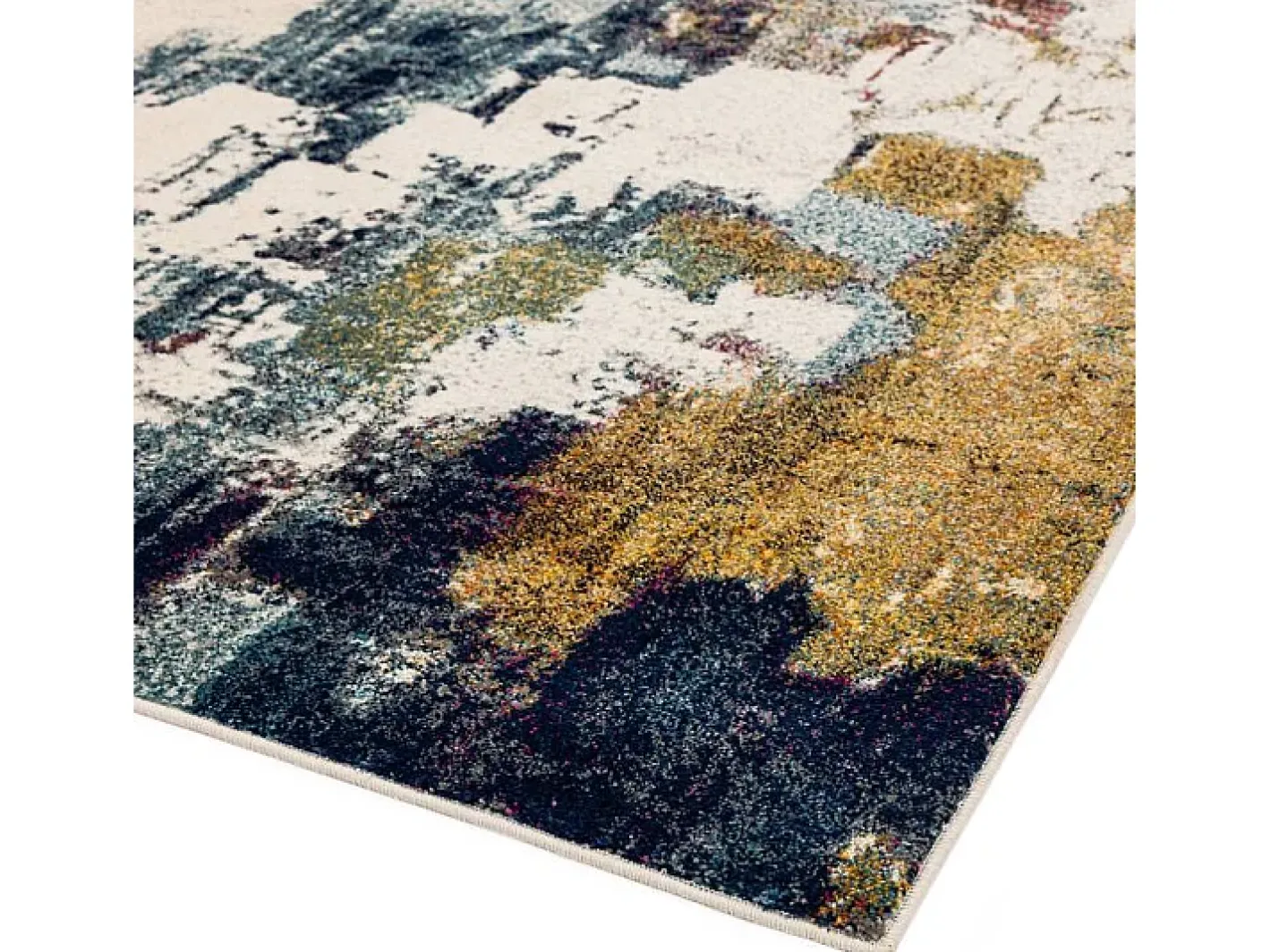 New Alfombra abstracta - 200x290cm - amarillo, azul, crema, burdeos - Nova Abstract Multicolor
