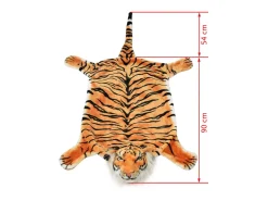 Alfombra De Salón-Alfombra afelpada de tigre 144 cm marrón ES46073 Marru00f3n