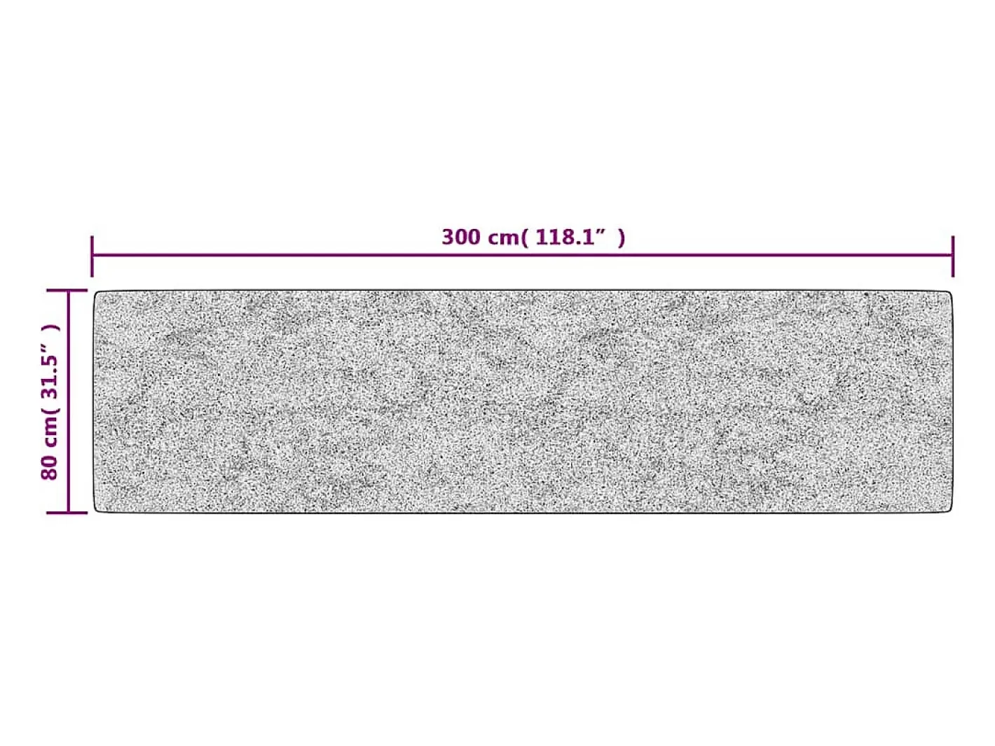 Alfombra antideslizante lavable 80x300 cm Antracita Gris Outlet