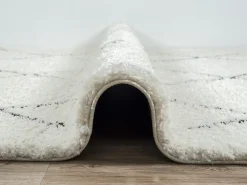 the carpet Alfombra Bahar Shaggy moderna patrón rombos, negro , 140 x 200 cm Blanco Clearance