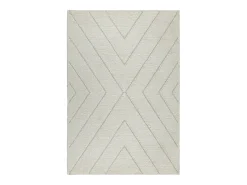 the carpet Alfombra De Salón-Alfombra Bahar Shaggy patrón triángulos, , 120 x 170 cm Crema