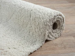 the carpet Alfombra De Salón-Alfombra Bahar Shaggy patrón rombos, , 140 x 200 cm Crema